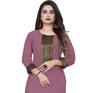 Primium Collection of Cotton Blend Lace Border Aline Kurti
