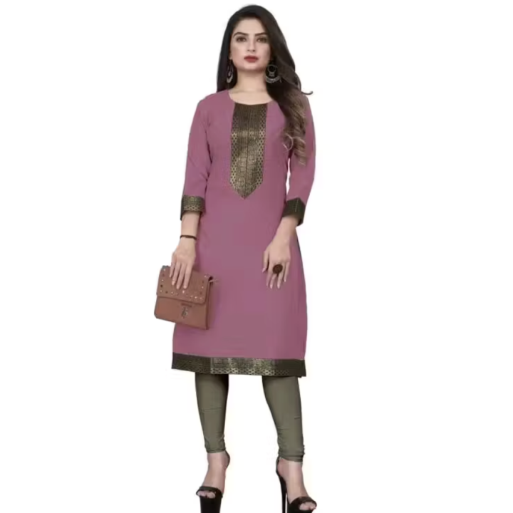 Primium Collection of Cotton Blend Lace Border Aline Kurti