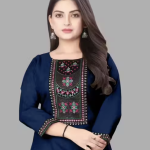 Primium Collection of Cotton Blend Lace Border Aline Kurtii