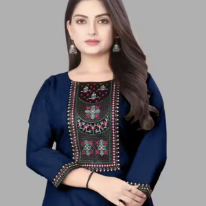 Primium Collection of Cotton Blend Lace Border Aline Kurtii
