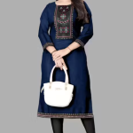 Primium Collection of Cotton Blend Lace Border Aline Kurtii