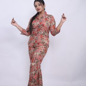 Women's Printed Shirt-Pant Co-ord Set